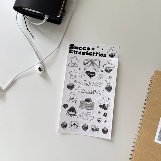 Jeongo Innerside Drawing Sticker // Sweet Strawberries