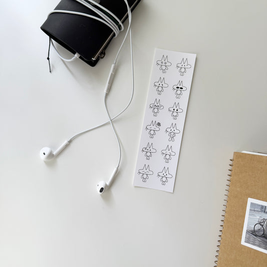 Jeongo Innerside Cat Sticker / White