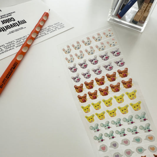 Sosomroom Fluffy Doll Mini Transparent Cube Sticker (B)