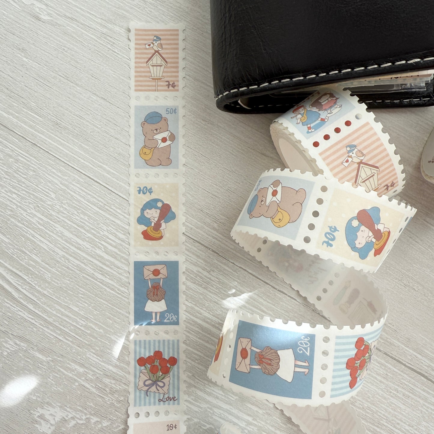 Sho Littlehappiness Mail Buddy Postal Stamp Washi Sticker Roll