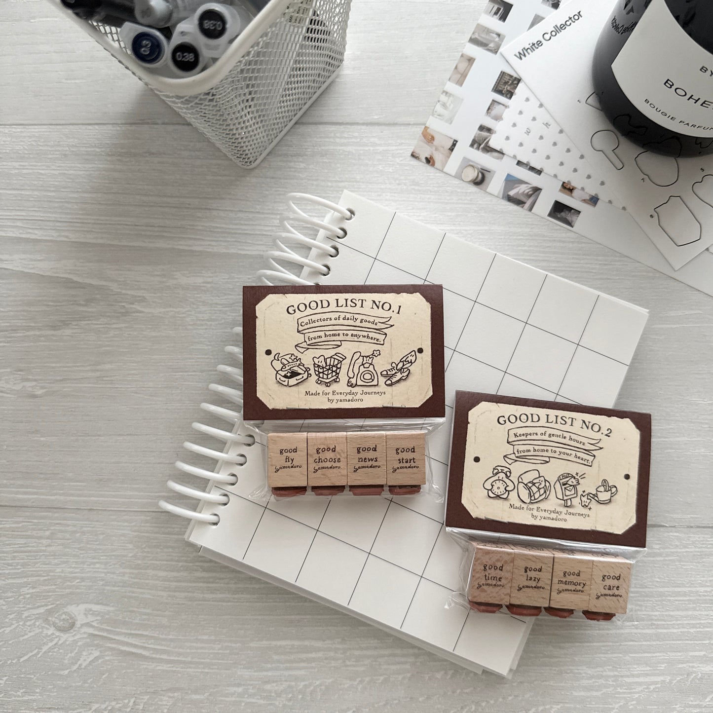 Yamadoro Good List Rubber Stamp Set