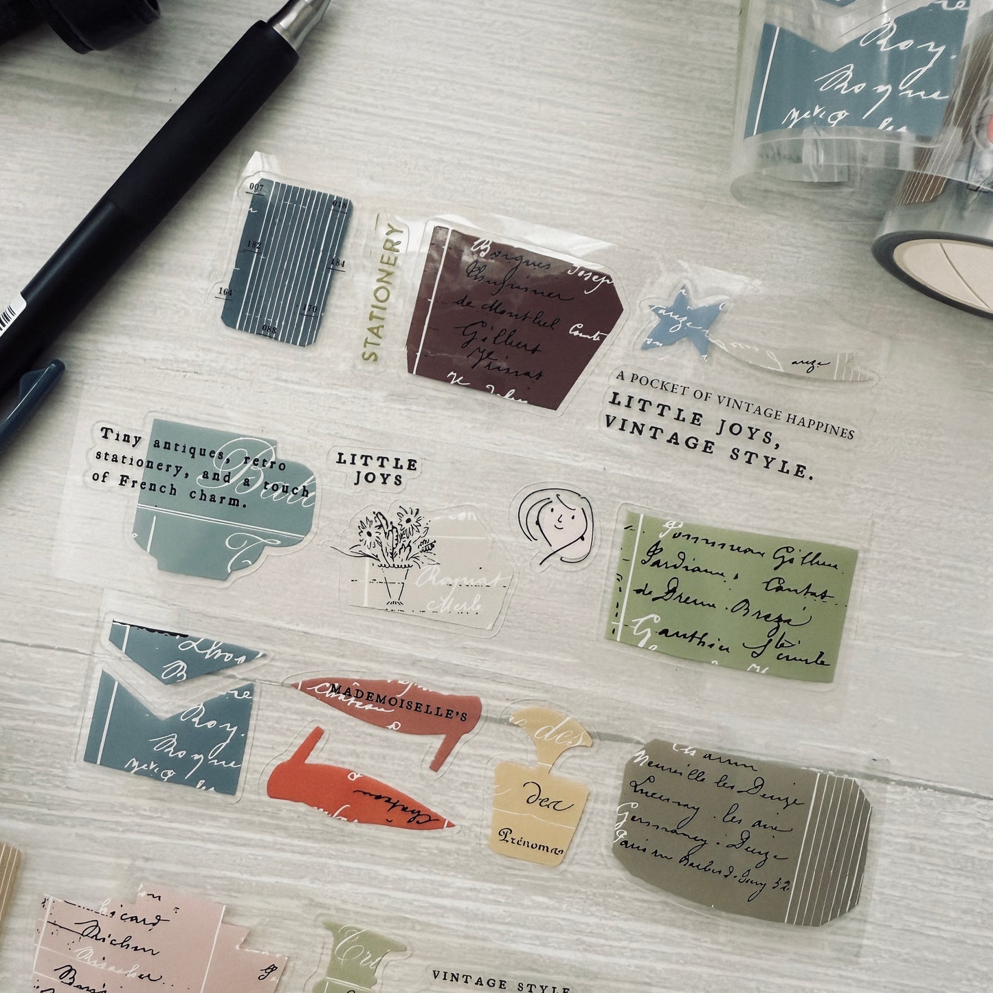 A Kind of Café Mademoiselle's Vintage Joy Kiss-cut PET Sticker Roll