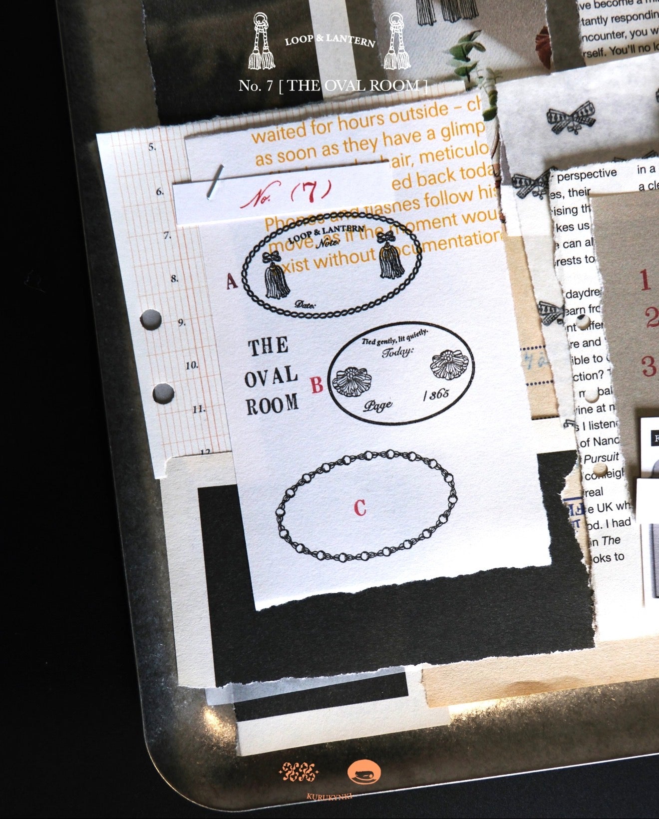 kurukynki Loop & Lantern Beads Frame Rubber Stamp
