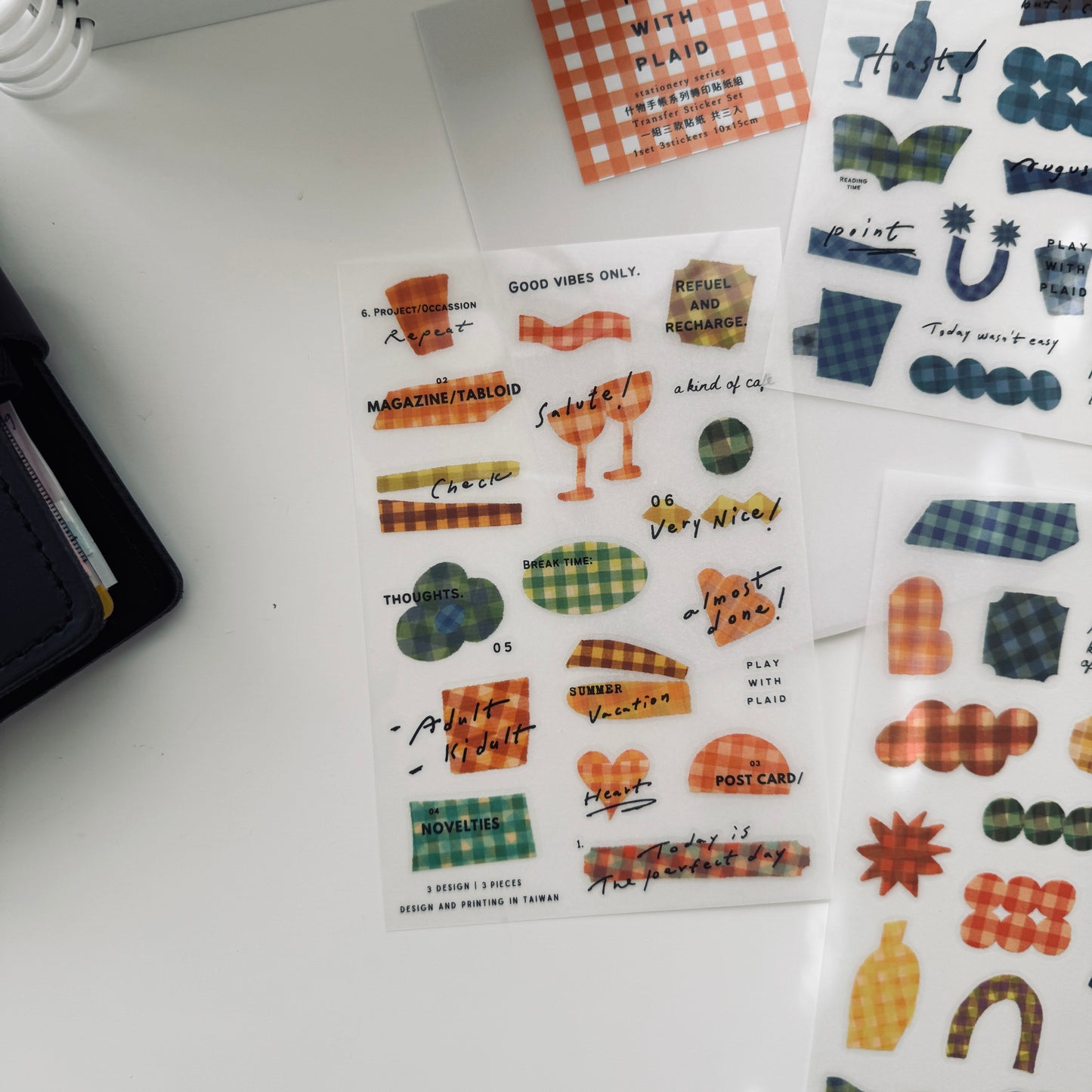 A Kind of Café Play With Plaid Transfer Sticker Set