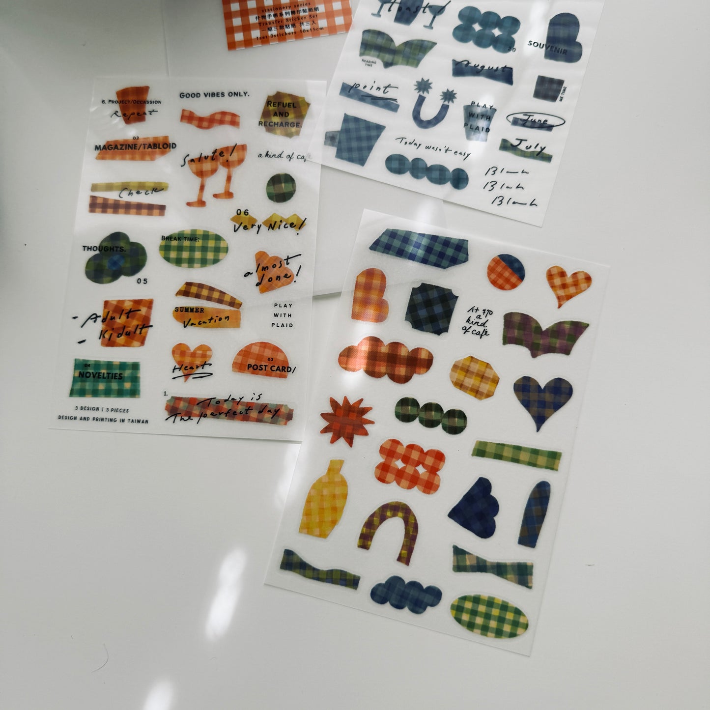 A Kind of Café Play With Plaid Transfer Sticker Set