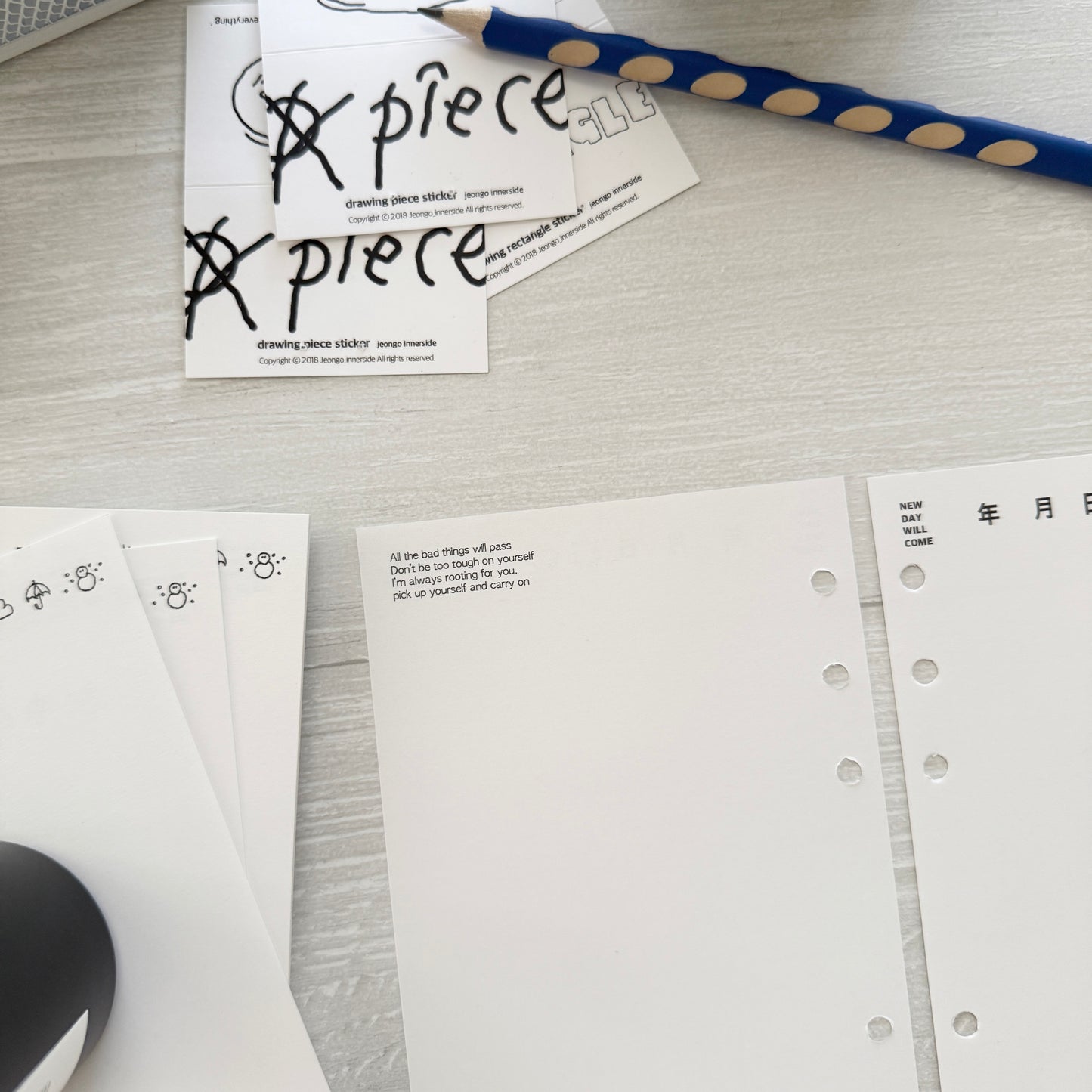 Jeongo Innerside A6 Personal / Bible Ring Journal Refill / White