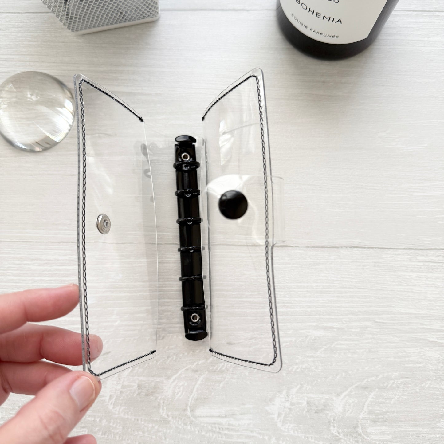 Jeongo Innerside Clear Pocket Size Ring Journal / 3 Colors