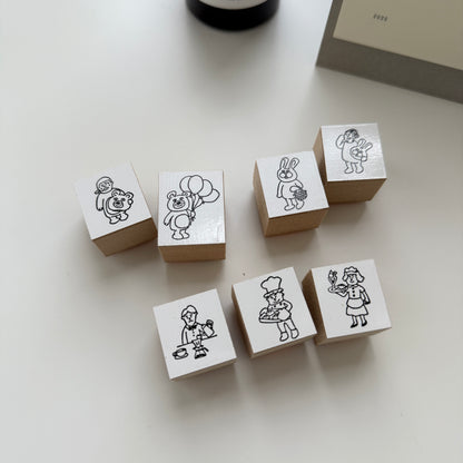 36 Sublo Walks of Life Rubber Stamp / 7 Designs