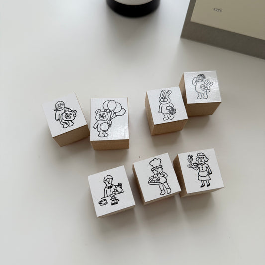 36 Sublo Walks of Life Rubber Stamp / 7 Designs