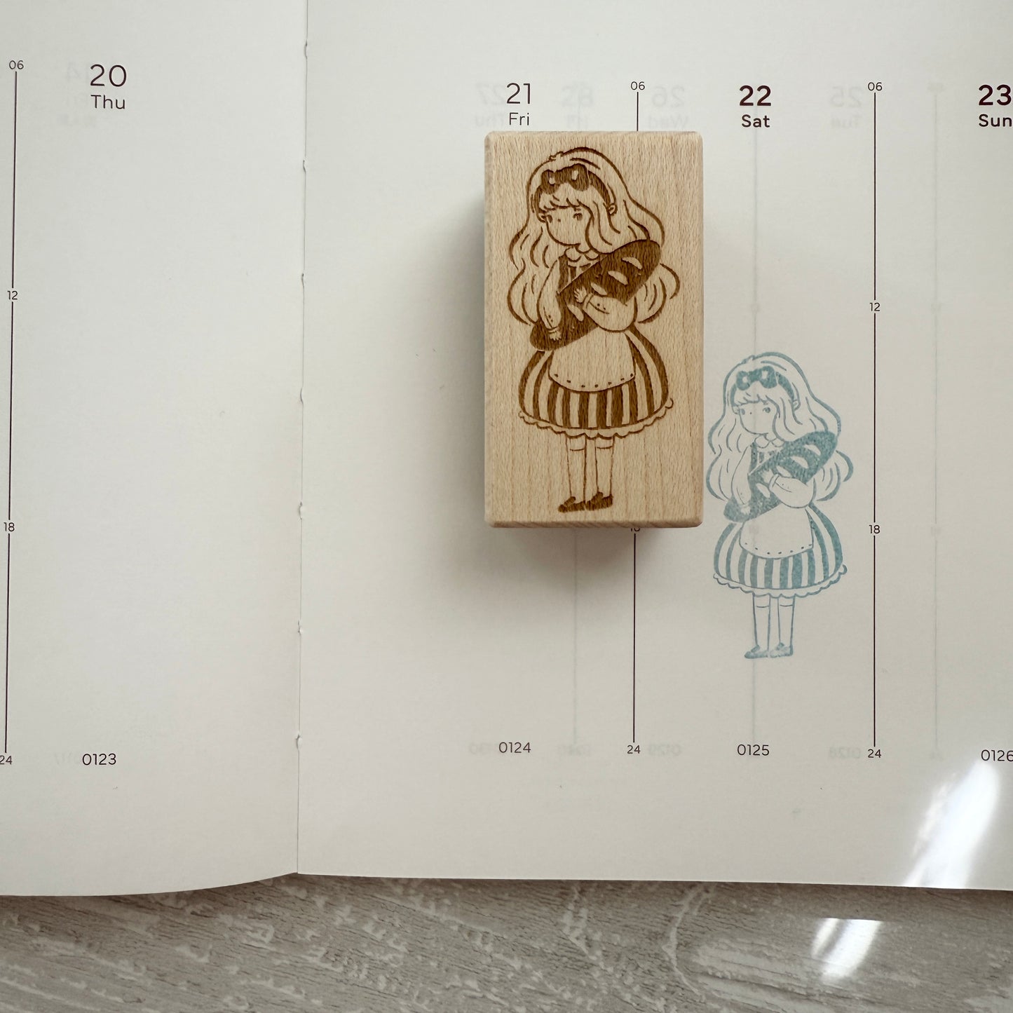 Sho Littlehappiness Bread Girl Rubber Stamp / 2 Designs