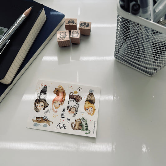 Black Milk Project Cat Stack Mini Sticker