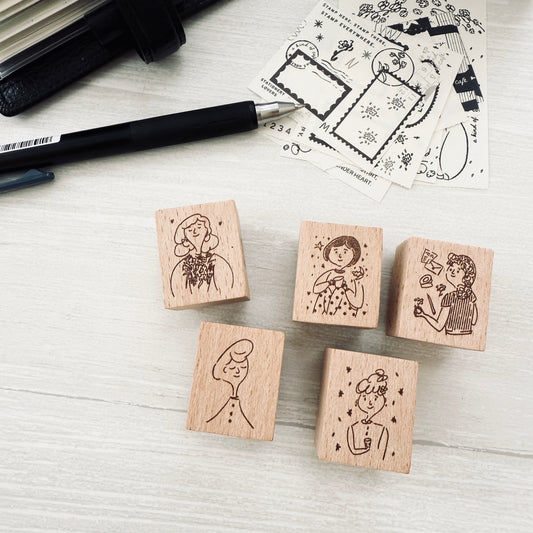 A Kind of Café 2025 Taiwan Illustration & Stationery Fest Limited Mademoiselle Stamp Set