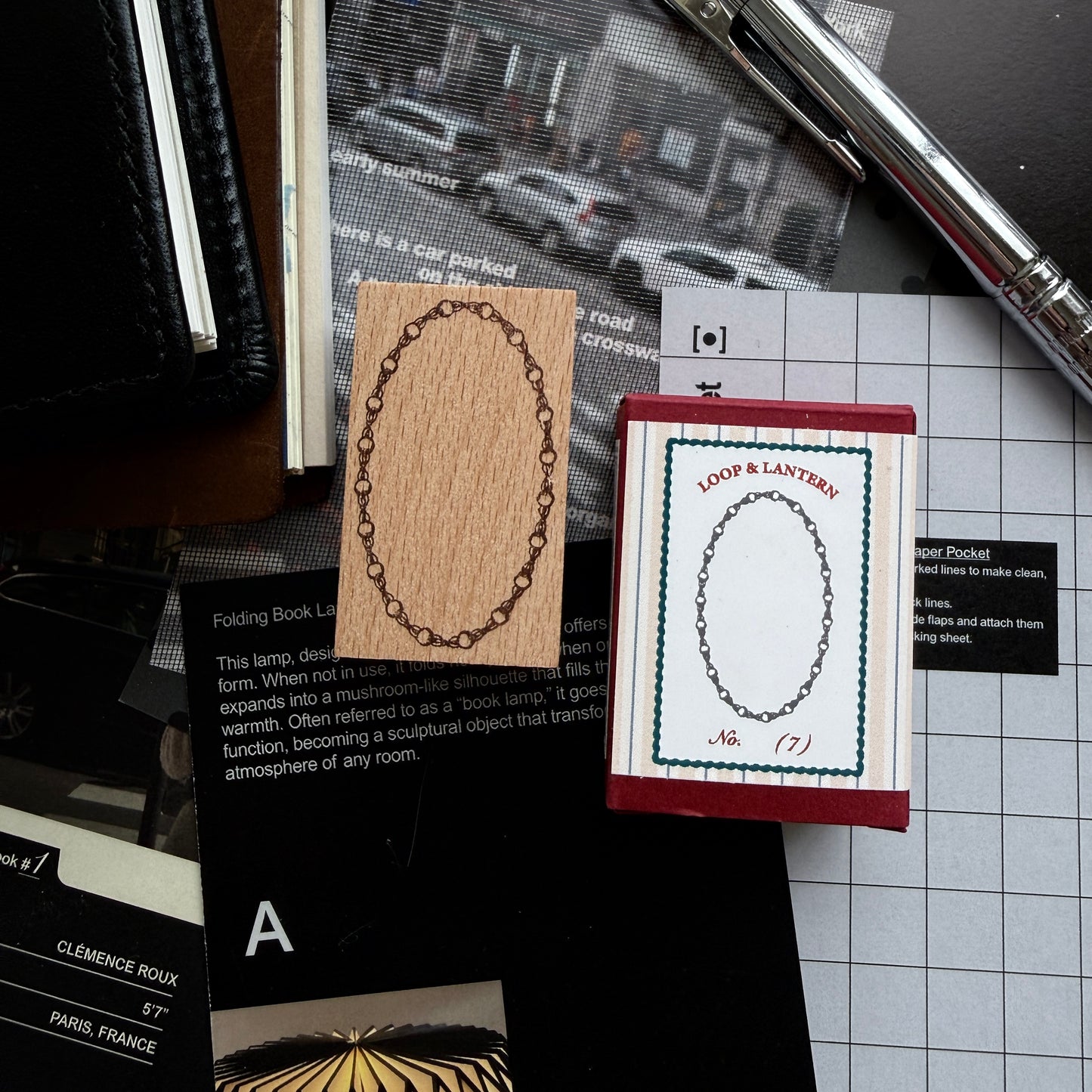kurukynki Loop & Lantern Beads Frame Rubber Stamp