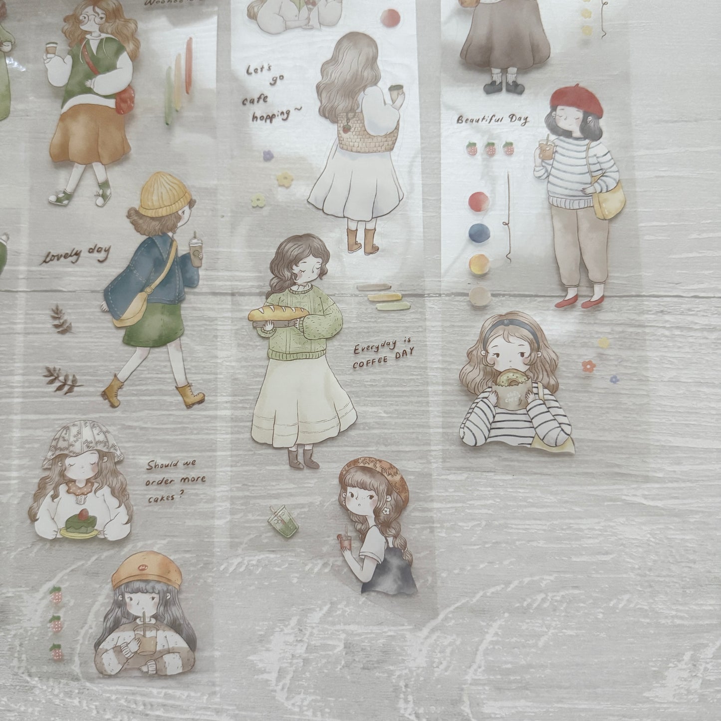 Sho Littlehappiness Let's go Café Hopping Kiss-cut Sticker Roll