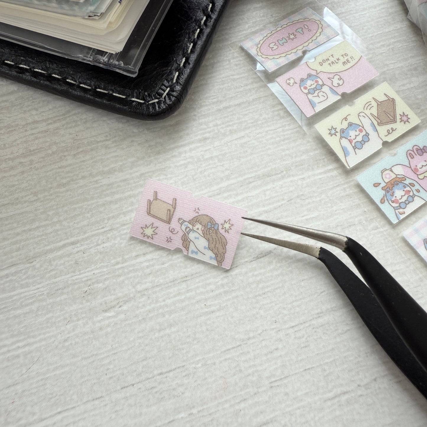 Sho Littlehappiness Angry Besties Shimmery Label Sticker Roll