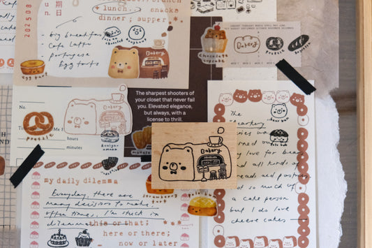 [ PRE-ORDER ONLY ] EileenTai 2025 Summer NEW / Bakery Bear Rubber Stamp