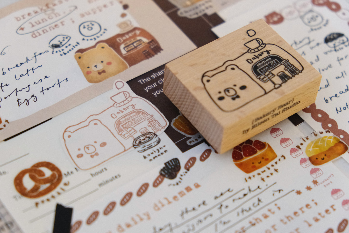[ PRE-ORDER ONLY ] EileenTai 2025 Summer NEW / Bakery Bear Rubber Stamp