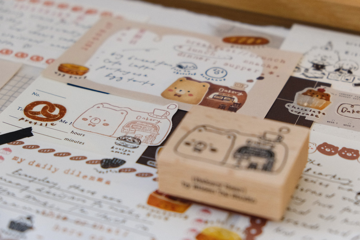 [ PRE-ORDER ONLY ] EileenTai 2025 Summer NEW / Bakery Bear Rubber Stamp