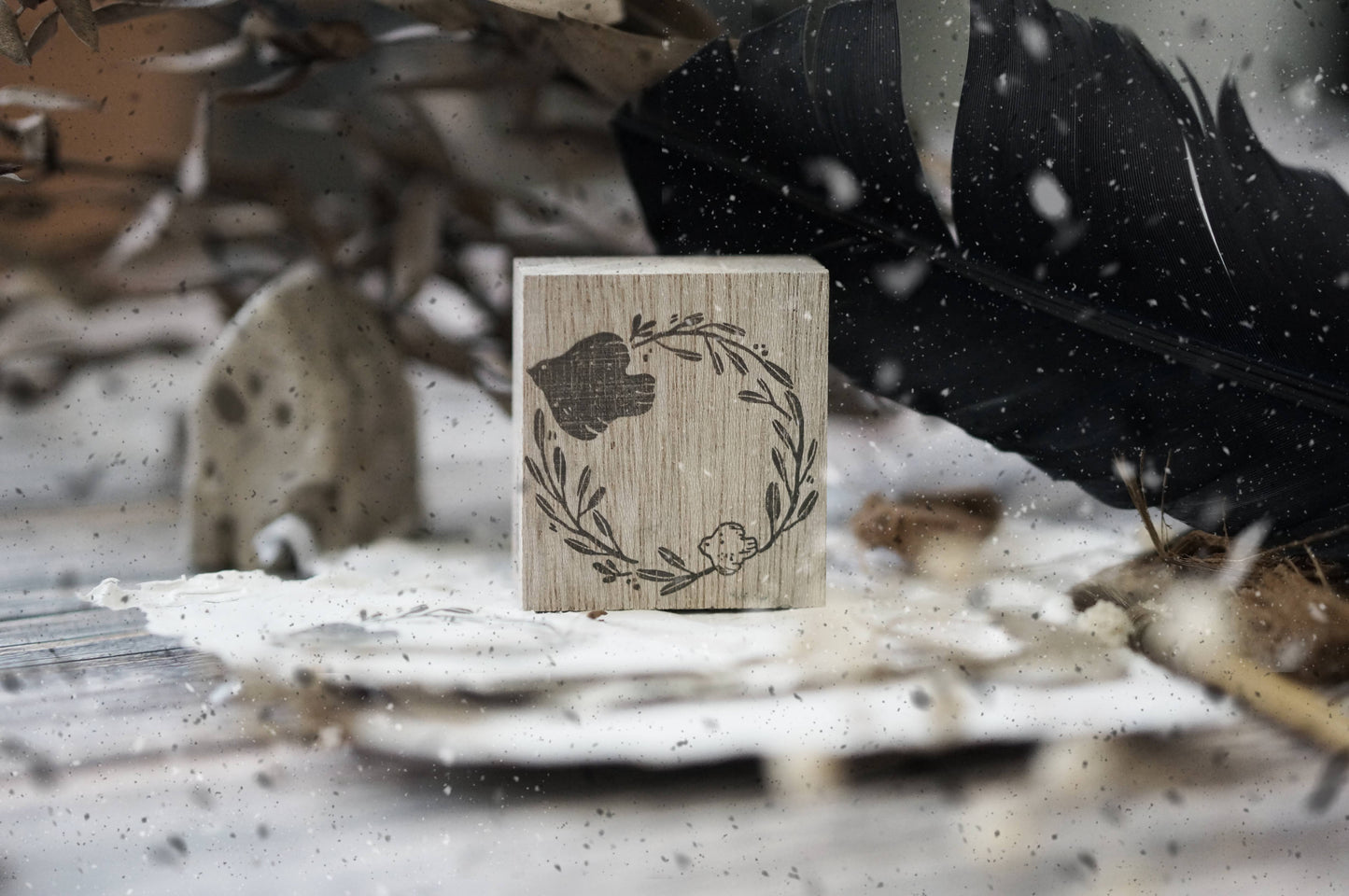 Black Milk Project Bird Series II Rubber Stamp // Wreath