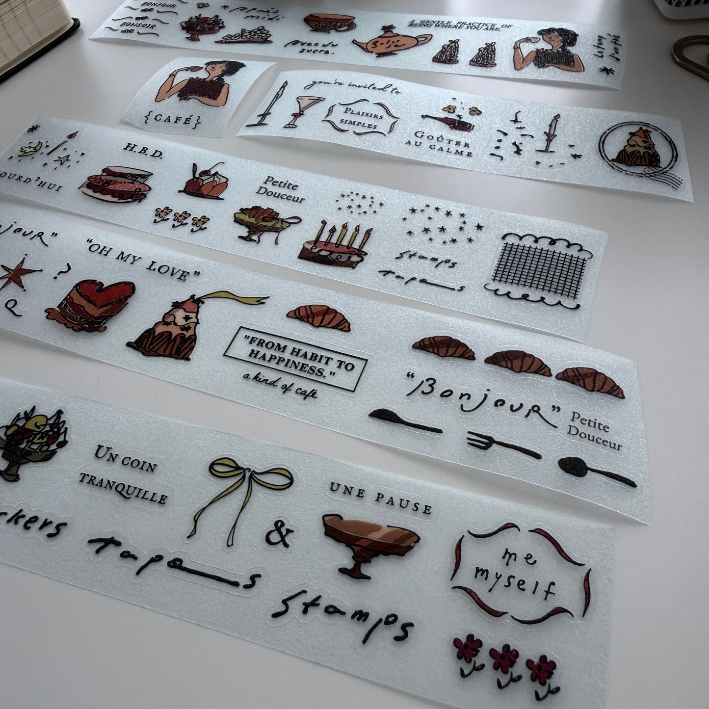 A Kind of Cafe French Afternoon Tea PET Sticker Roll