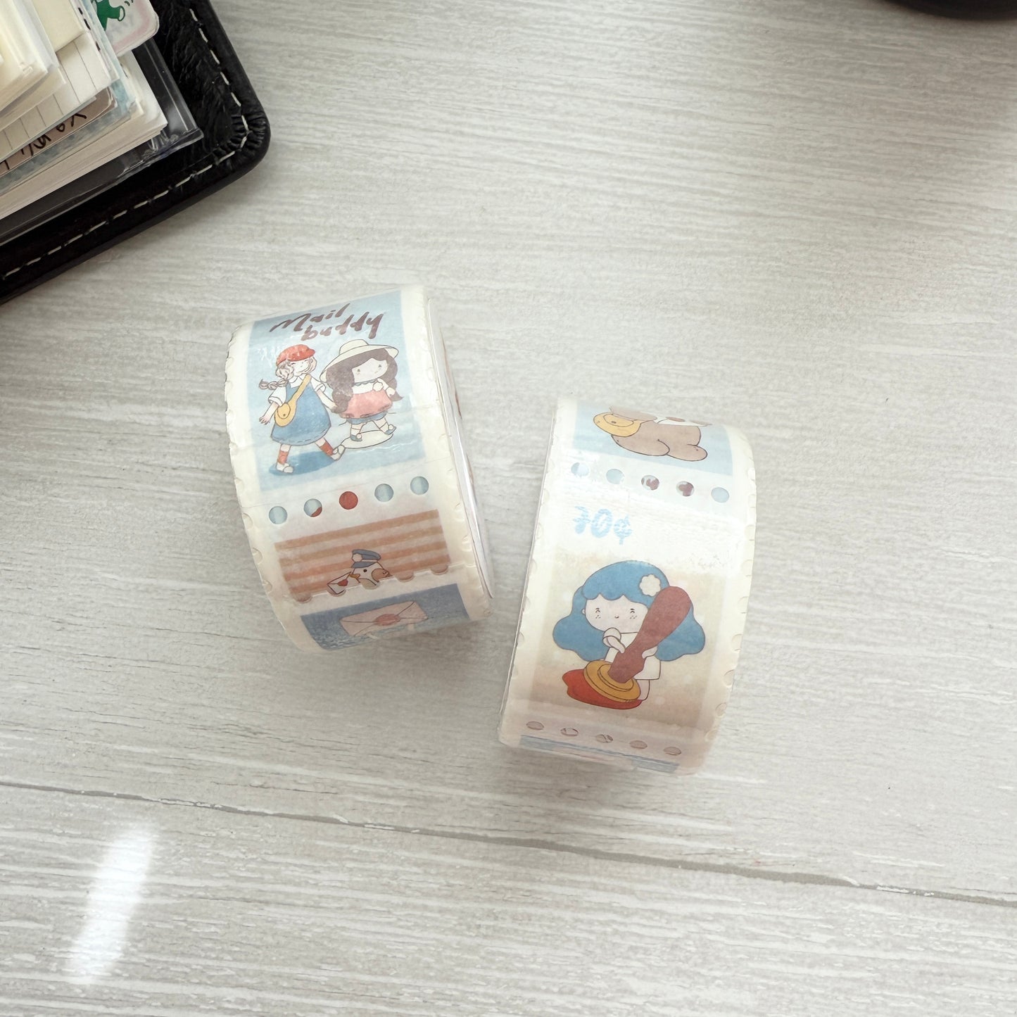 Sho Littlehappiness Mail Buddy Postal Stamp Washi Sticker Roll