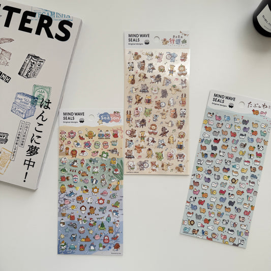 MIND WAVE Seals Sticker Sheet / 3 Designs