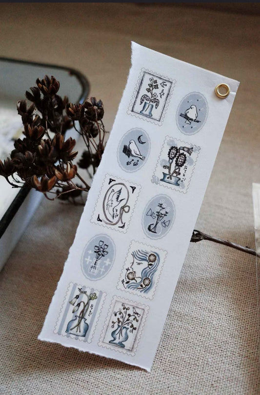 Misshoegg Light Blue Stamp Transfer Sticker Set