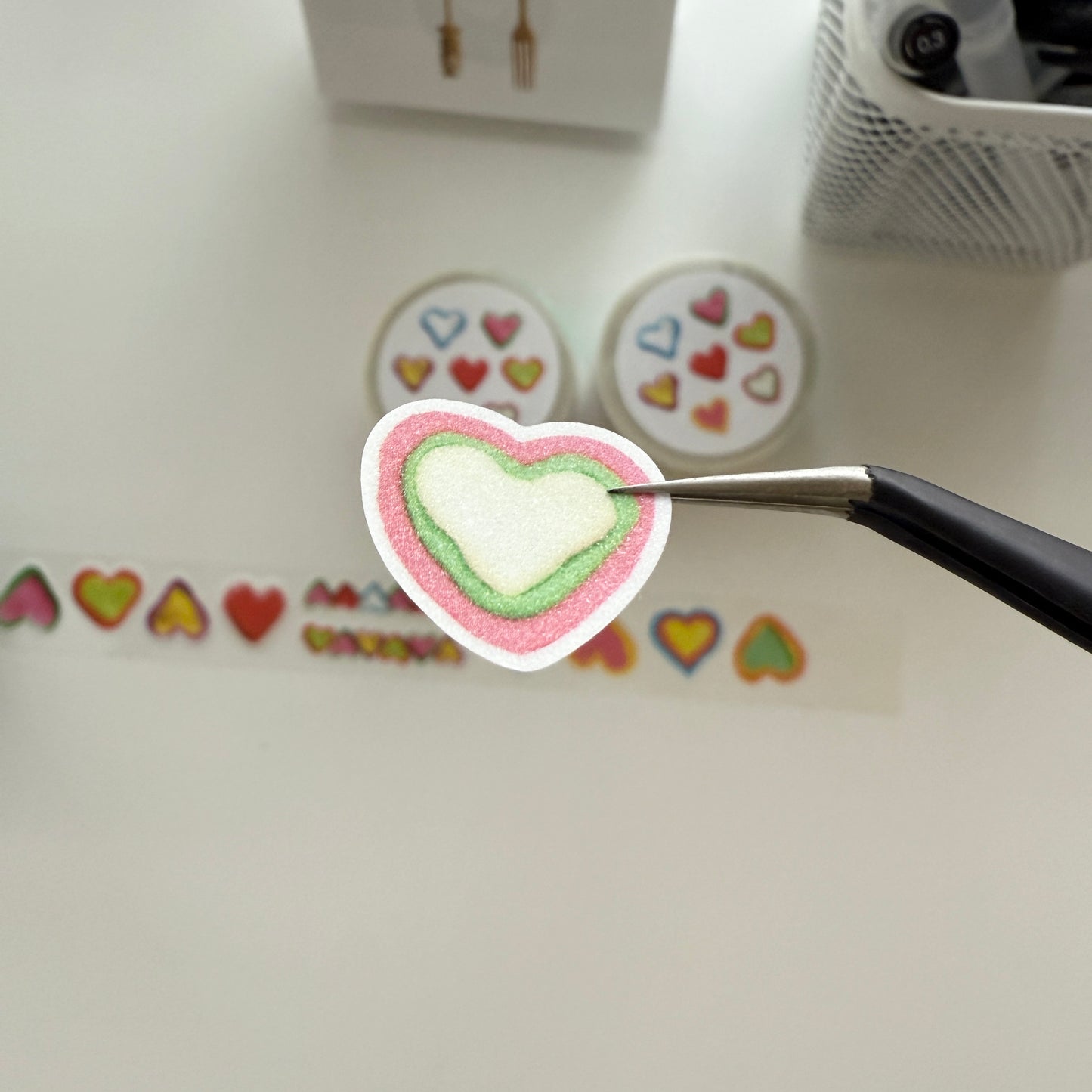 Sosom room Candy Heart Glitter Sticker Roll