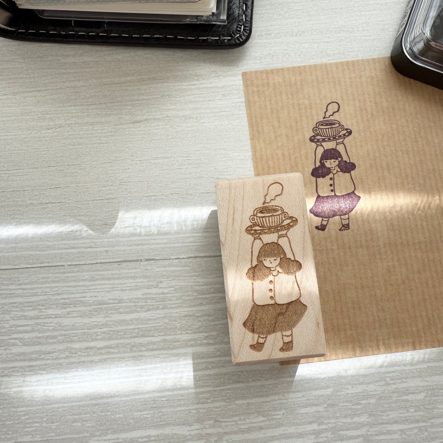 Sho LIttlehappiness Café Girl Rubber Stamp / 2 Designs