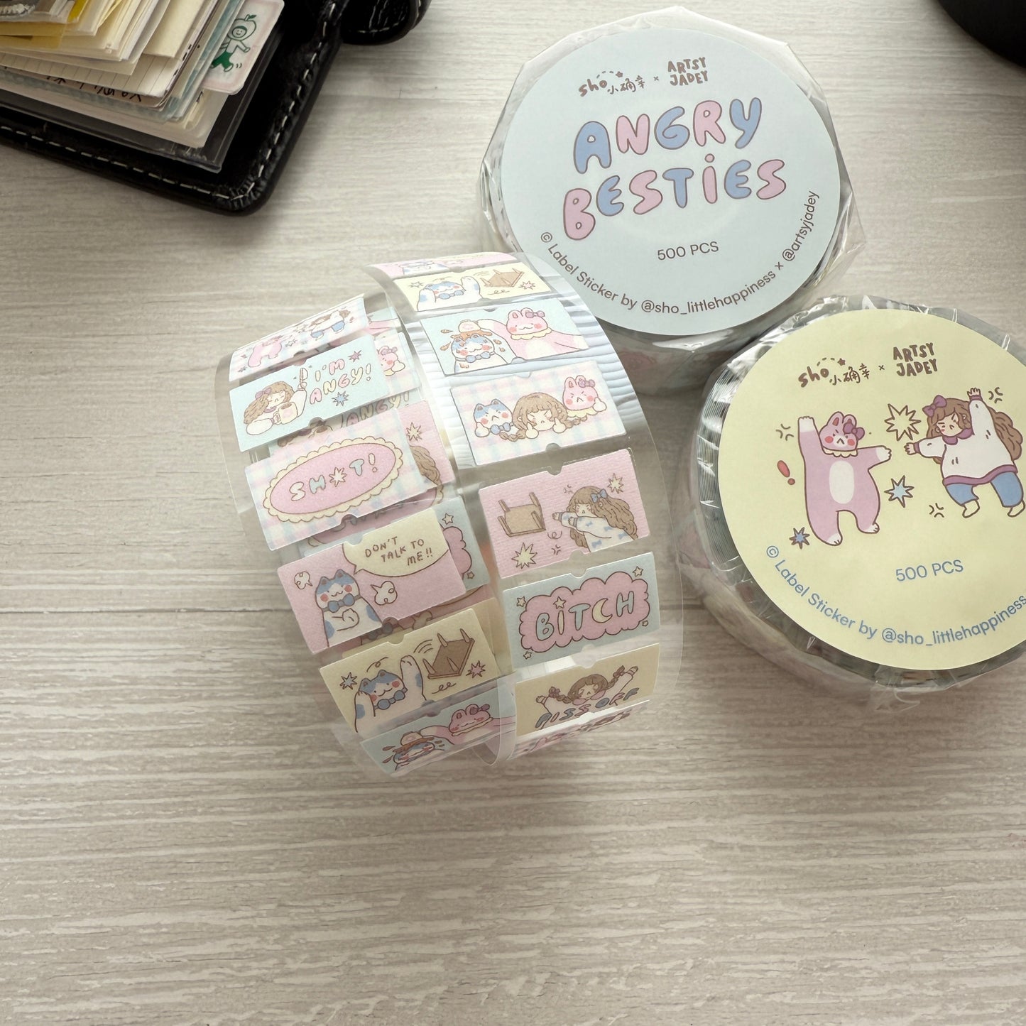 Sho Littlehappiness Angry Besties Shimmery Label Sticker Roll