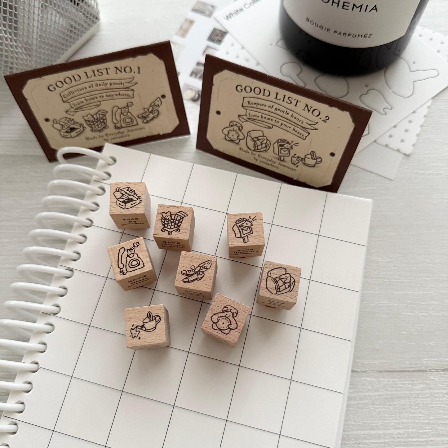 Yamadoro Good List Rubber Stamp Set