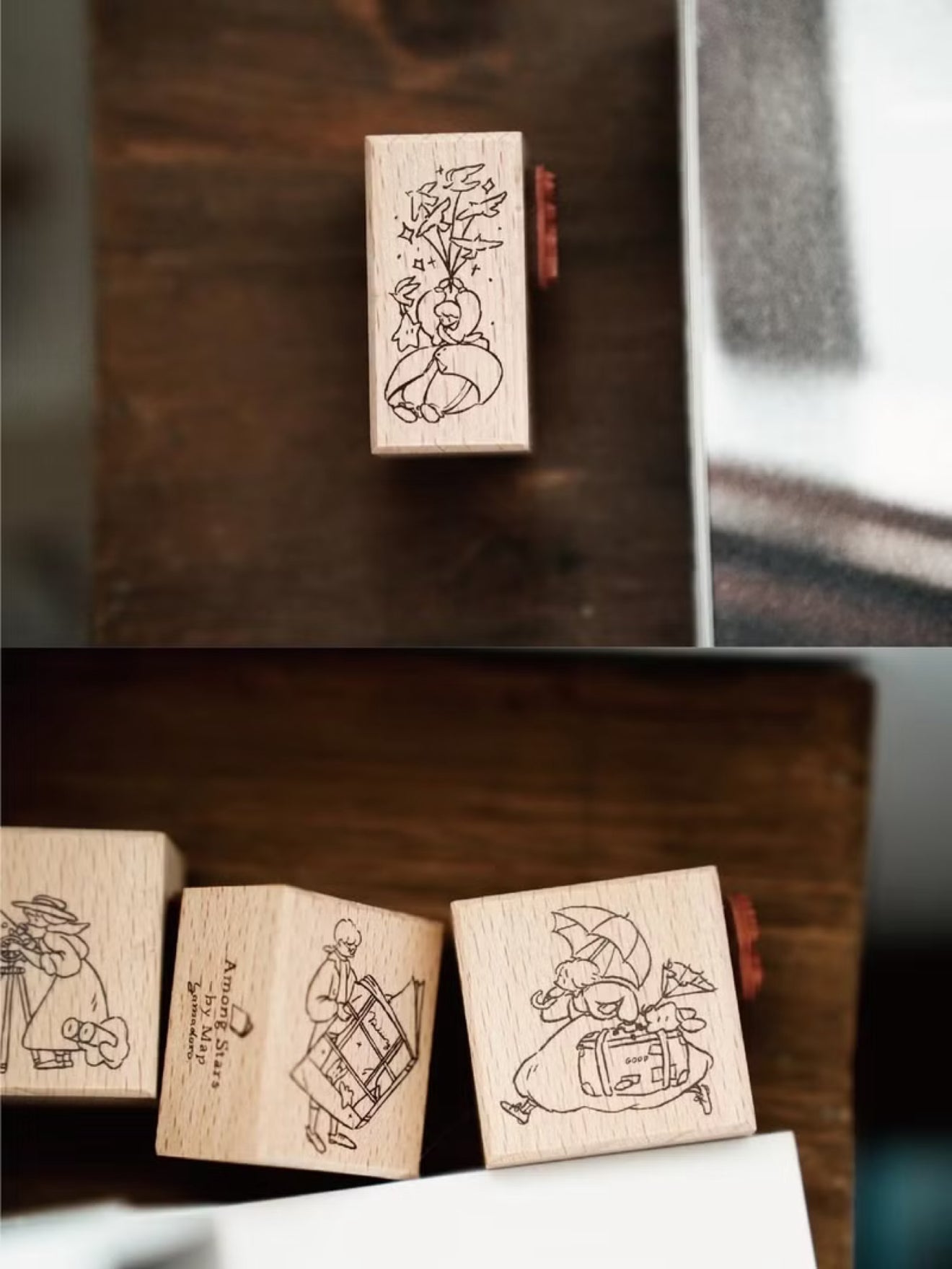 Yamadoro Among Stars 2-in-1 Rubber Stamp / 4 Designs