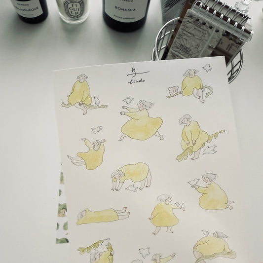 Dodolulu Birds Washi Sticker Sheet