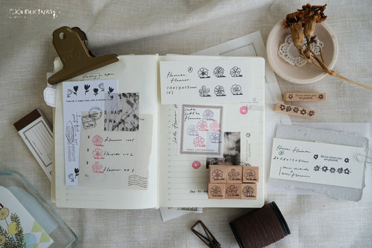 Kurukynki FLOWER.flower Rubber Stamp Set // Words