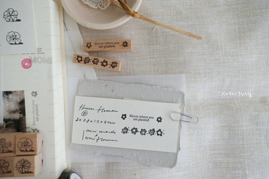 Kurukynki FLOWER.flower Rubber Stamp Set // Words