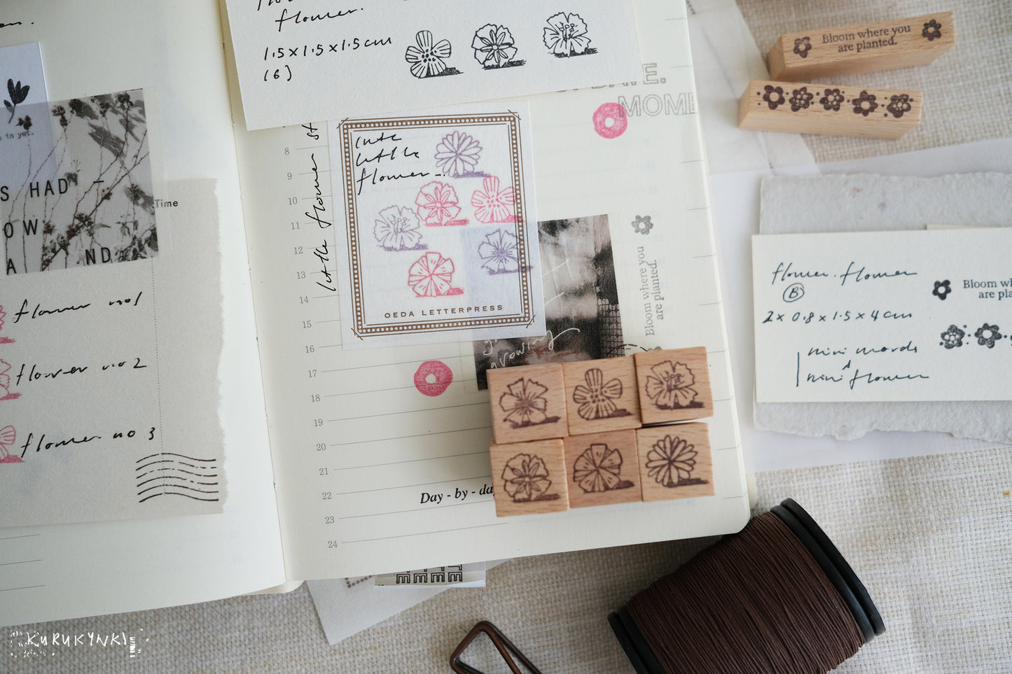 Kurukynki FLOWER.flower Rubber Stamp Set // Little Flowers