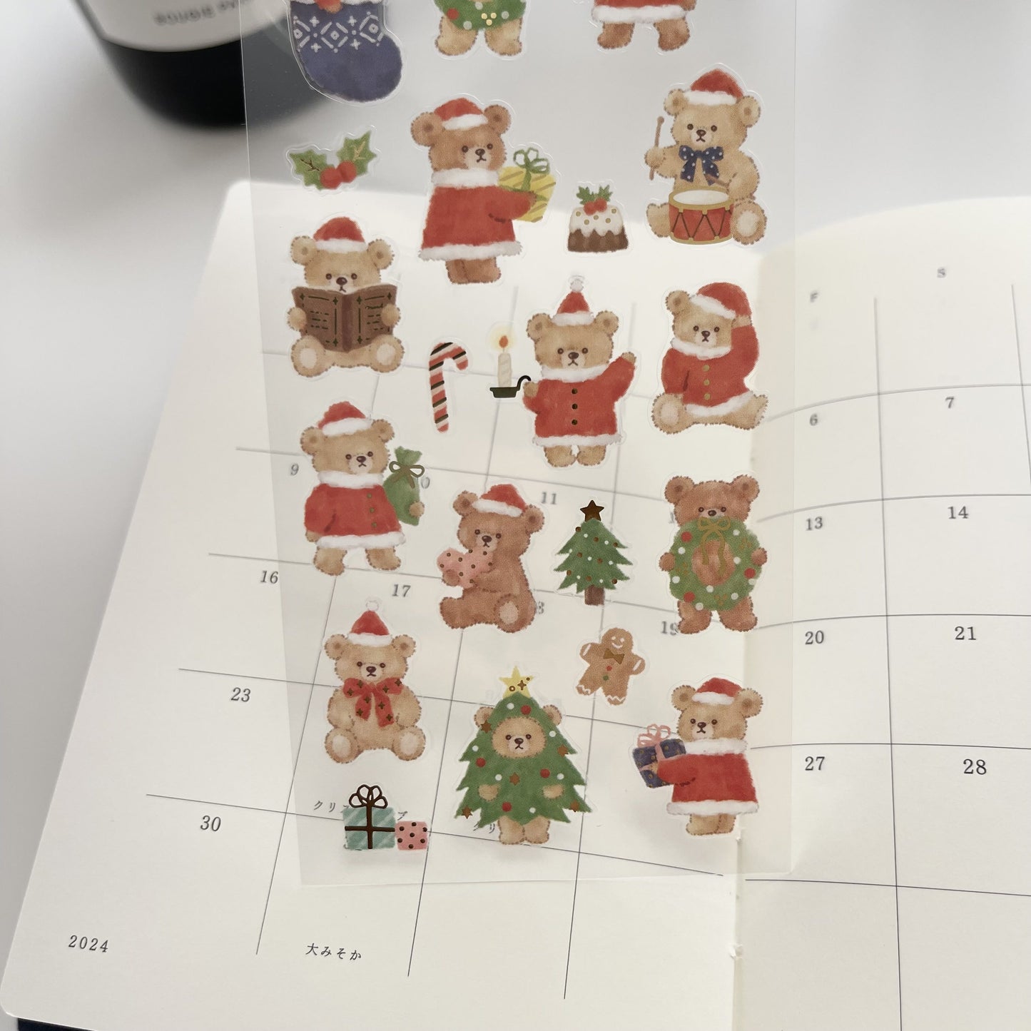 MIND WAVE Winter Selection Sticker // Fluffy Bear Santa