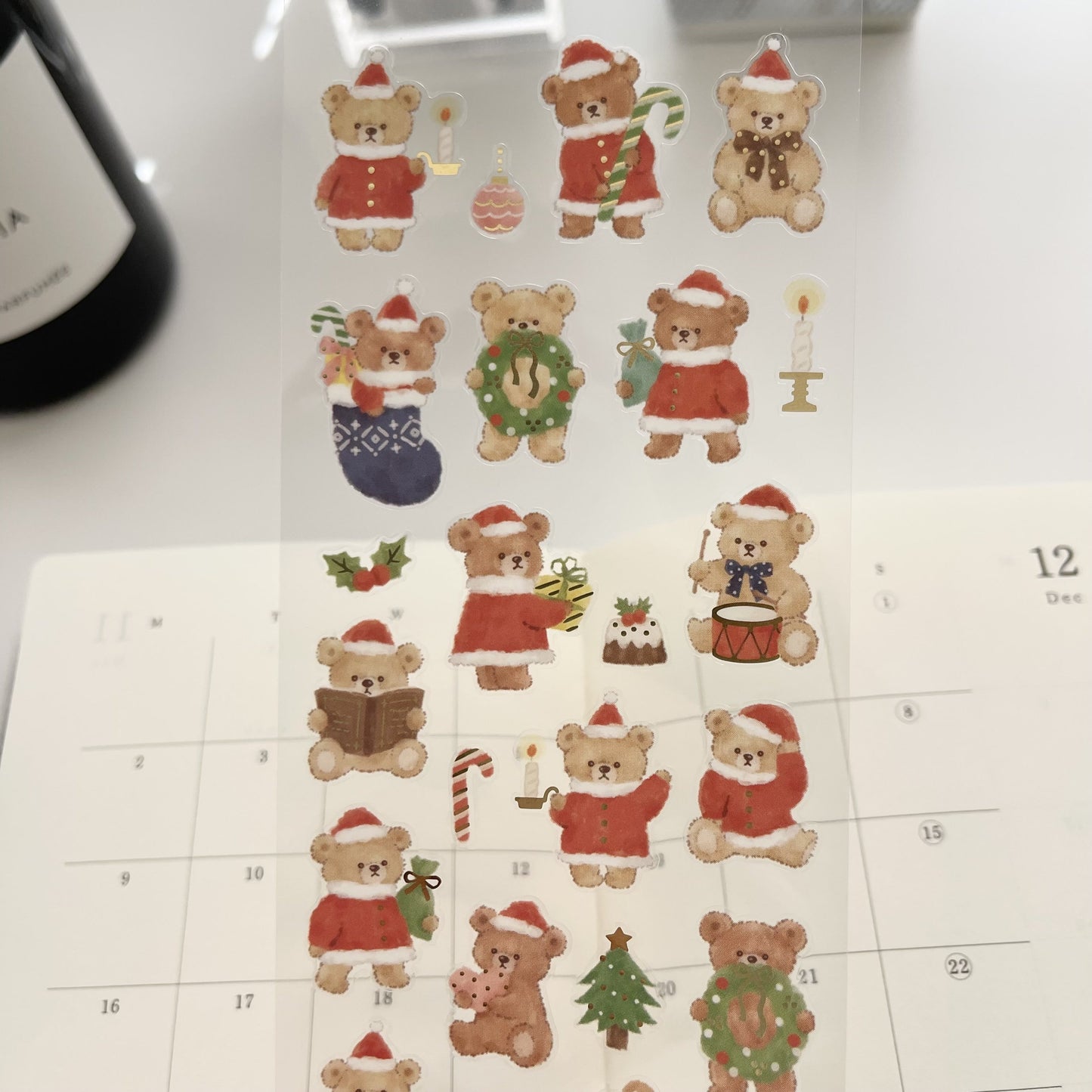 MIND WAVE Winter Selection Sticker // Fluffy Bear Santa