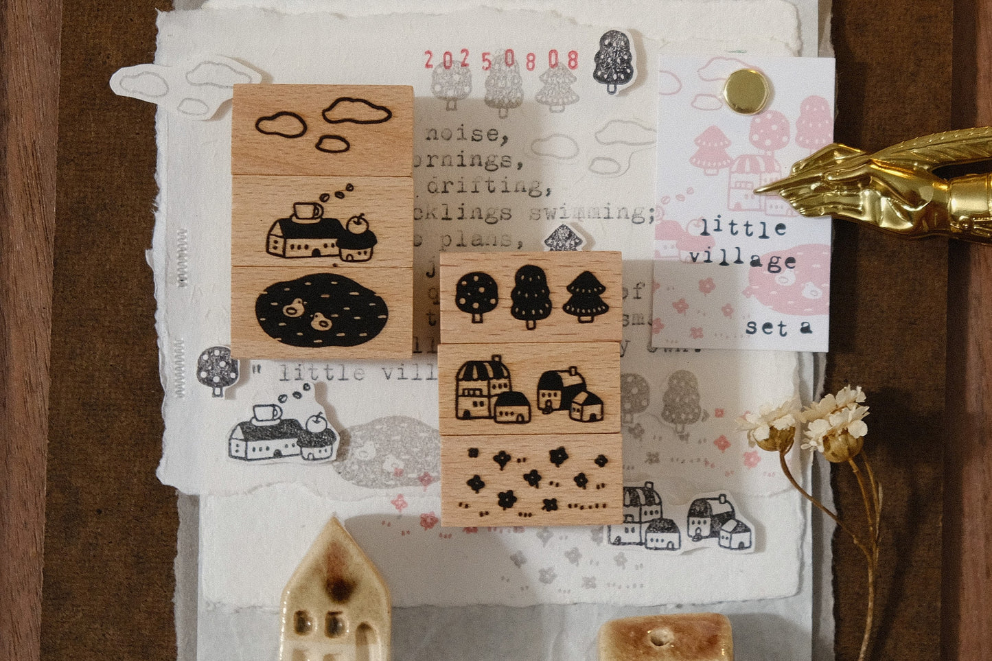 [ PRE-ORDER ONLY ] EileenTai 2025 Summer NEW / Little Village Stamp Set (A)