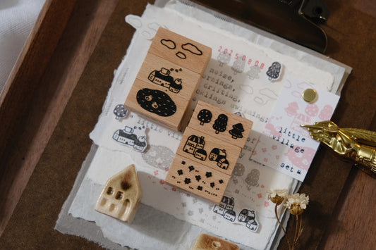 [ PRE-ORDER ONLY ] EileenTai 2025 Summer NEW / Little Village Stamp Set (A)