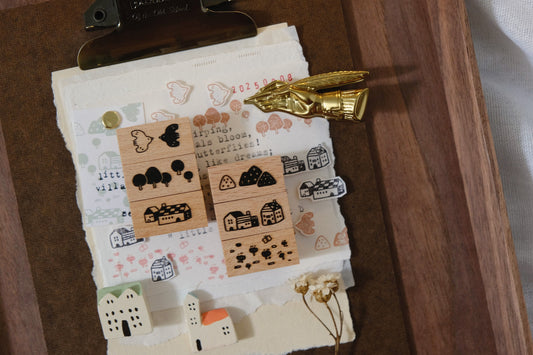 [ PRE-ORDER ONLY ] EileenTai 2025 Summer NEW / Little Village Stamp Set (B)