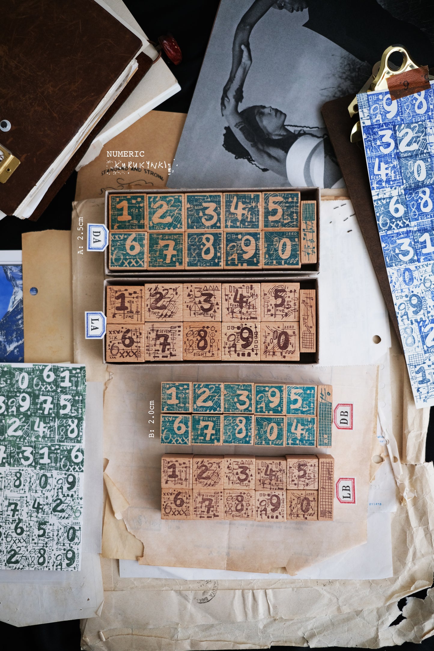 Kurukynki Numeric Rubber Stamp Set // Large