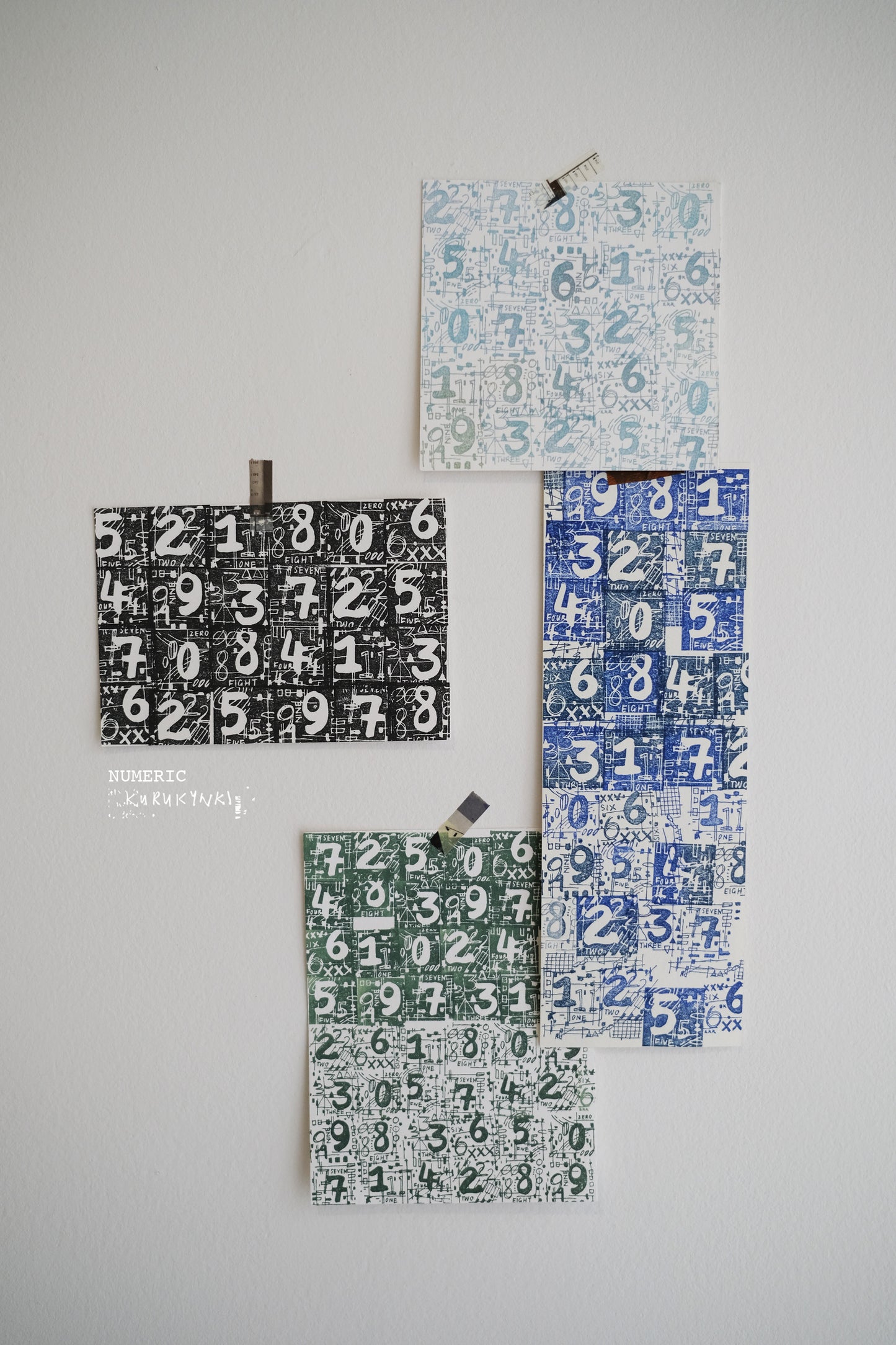 Kurukynki Numeric Rubber Stamp Set // Large