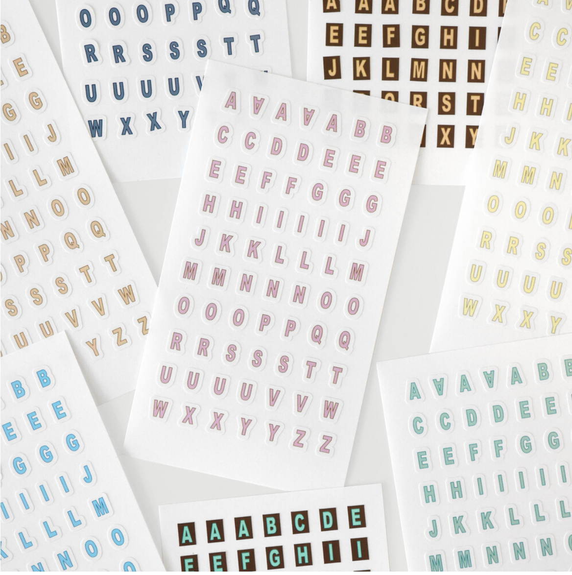 Organize a bit Alphabet Sticker Set / 4 Designs