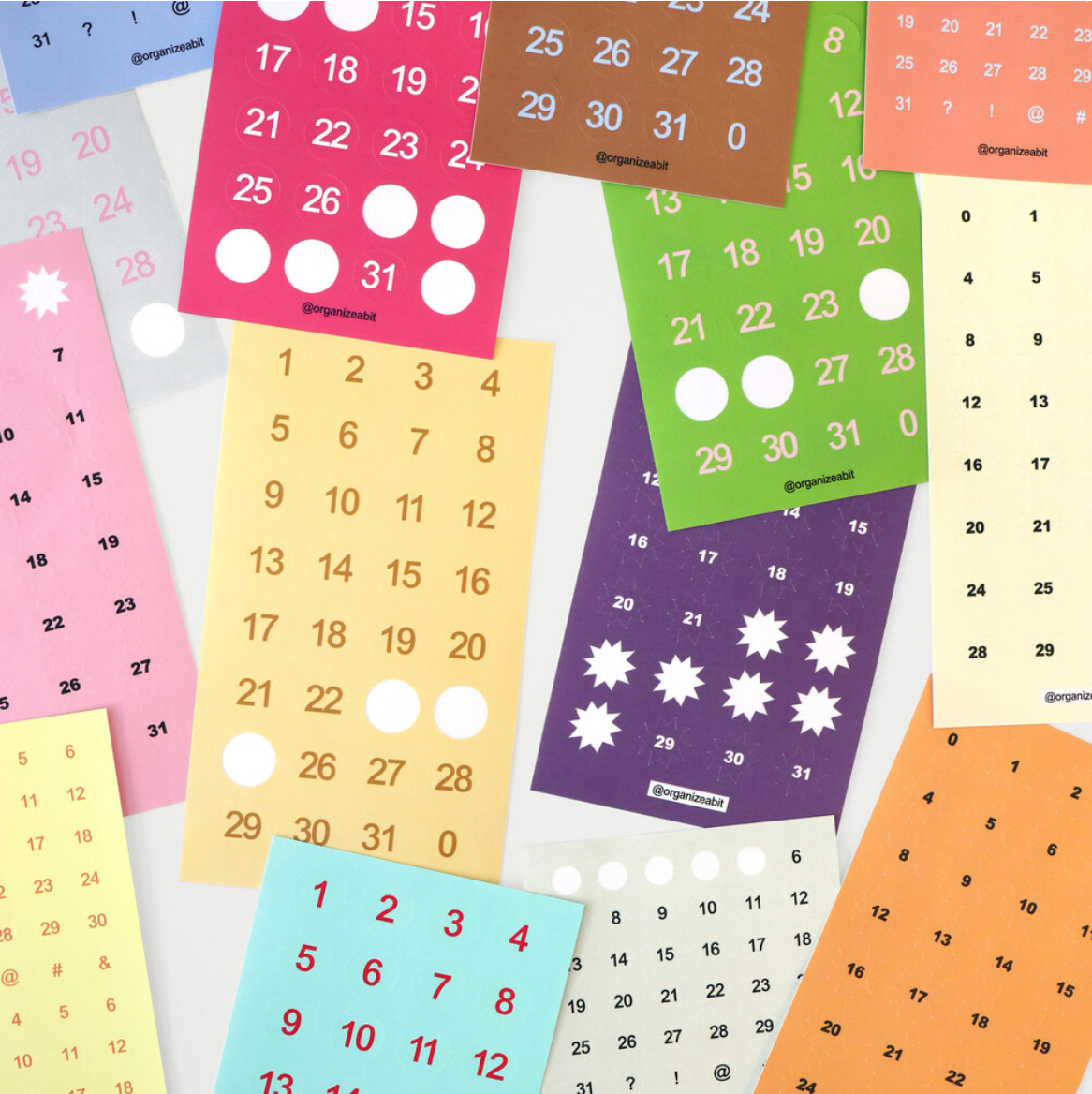 Organize a bit Date Sticker Set / 8 Styles