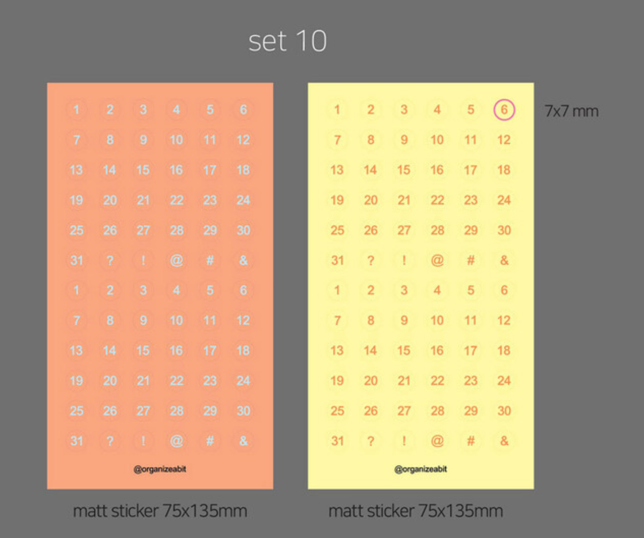 Organize a bit Date Sticker Set / 8 Styles