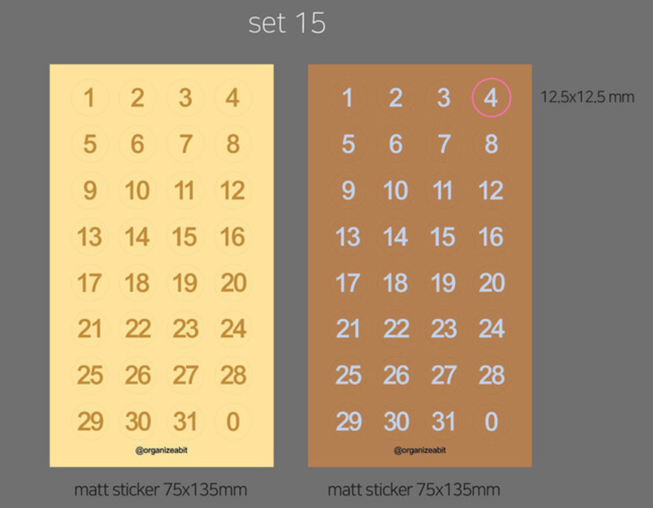 Organize a bit Date Sticker Set / 8 Styles