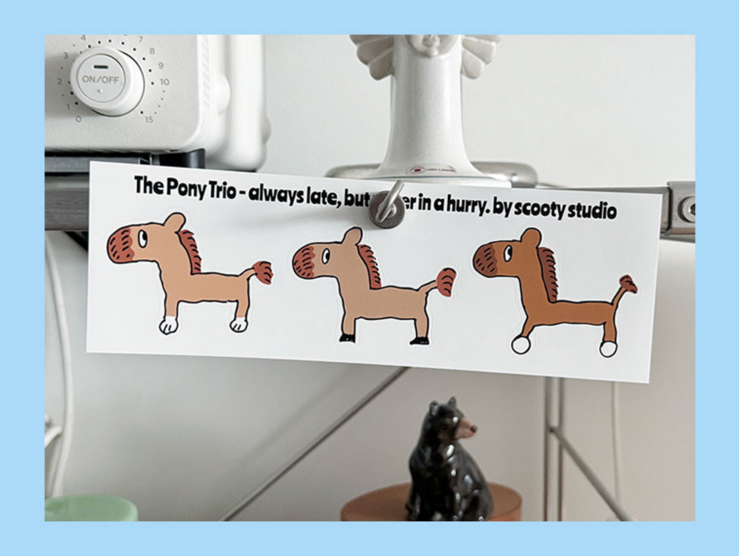Scooty Studio The Pony Trio Large Long Sticker