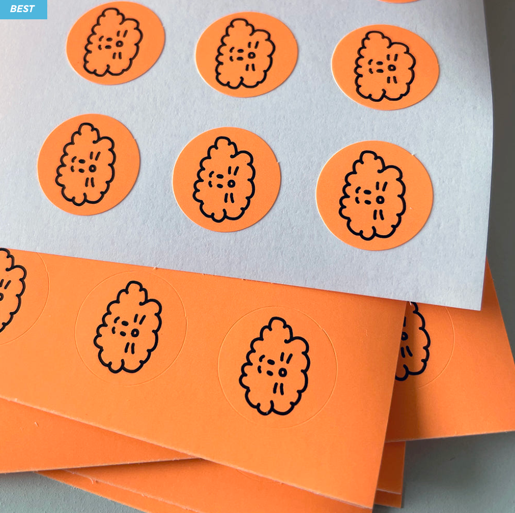Scooty Studio Neon Orange Little Charlie Sticker