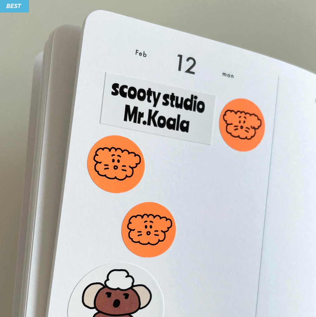 Scooty Studio Neon Orange Little Charlie Sticker